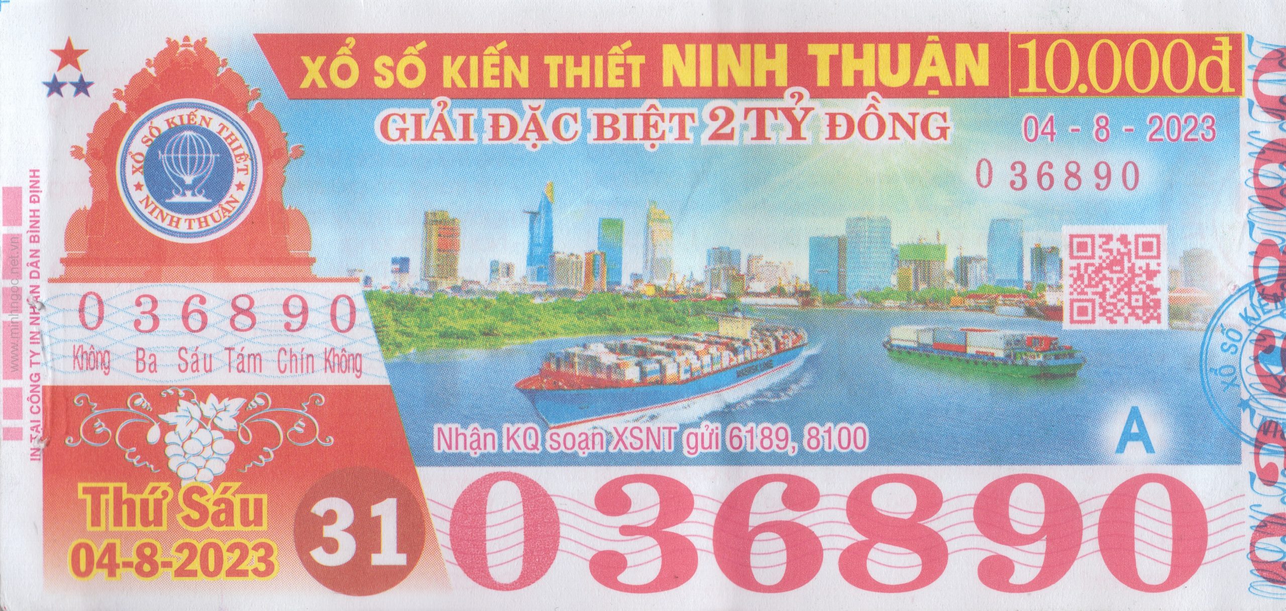 Vé xổ số kiến thiết tỉnh Ninh Thuận